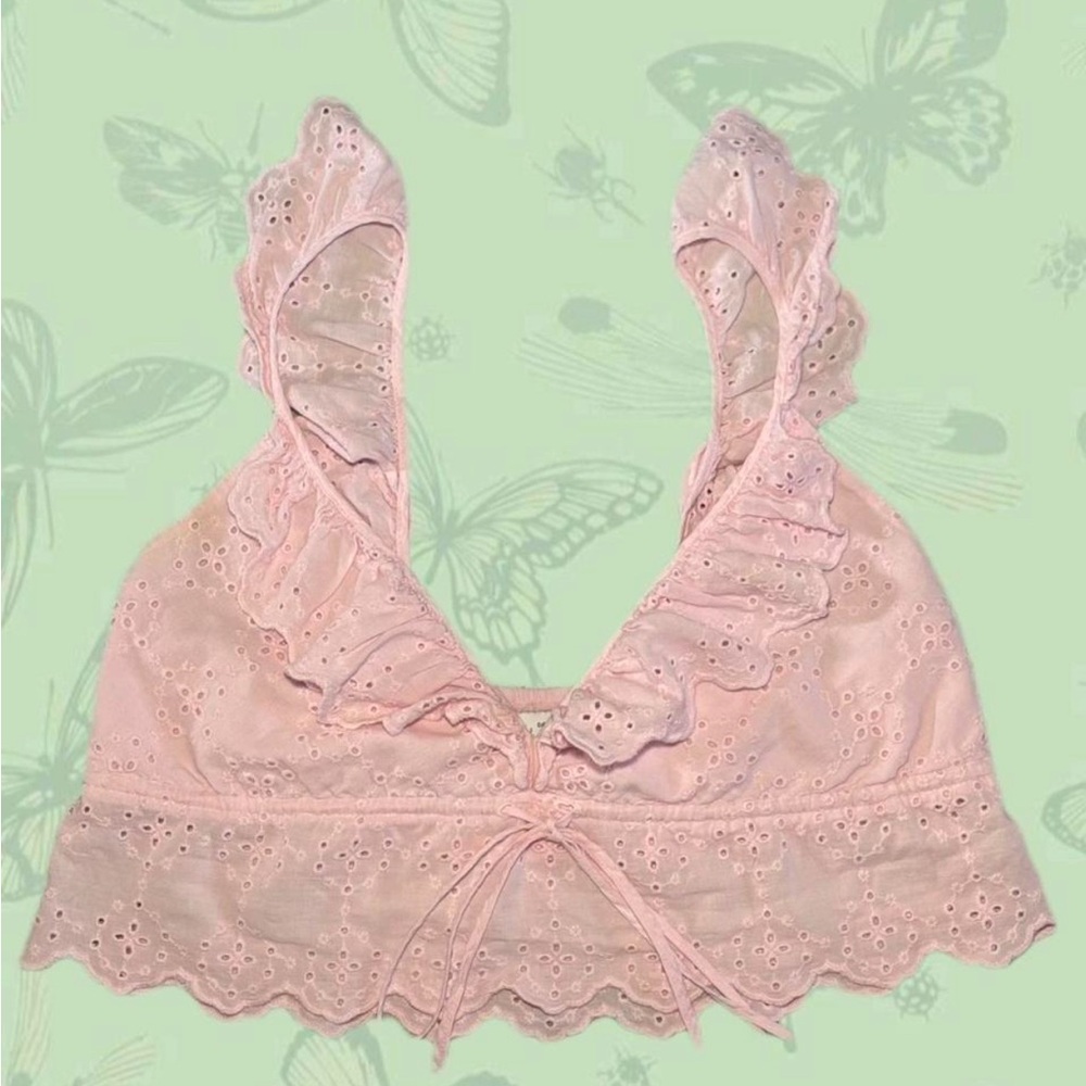Zara Light Pink Eyelet Bandeau